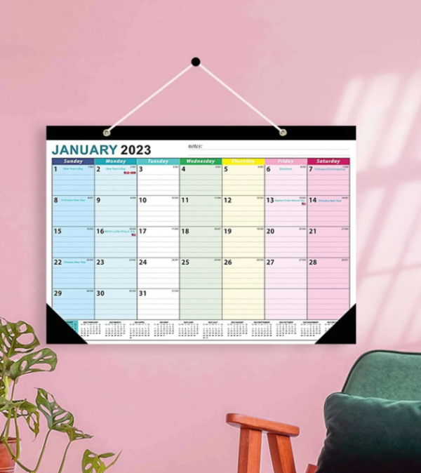 1pc Letter Graphic Wall Calendar