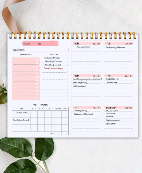1pc Letter Graphic Plan Notebook