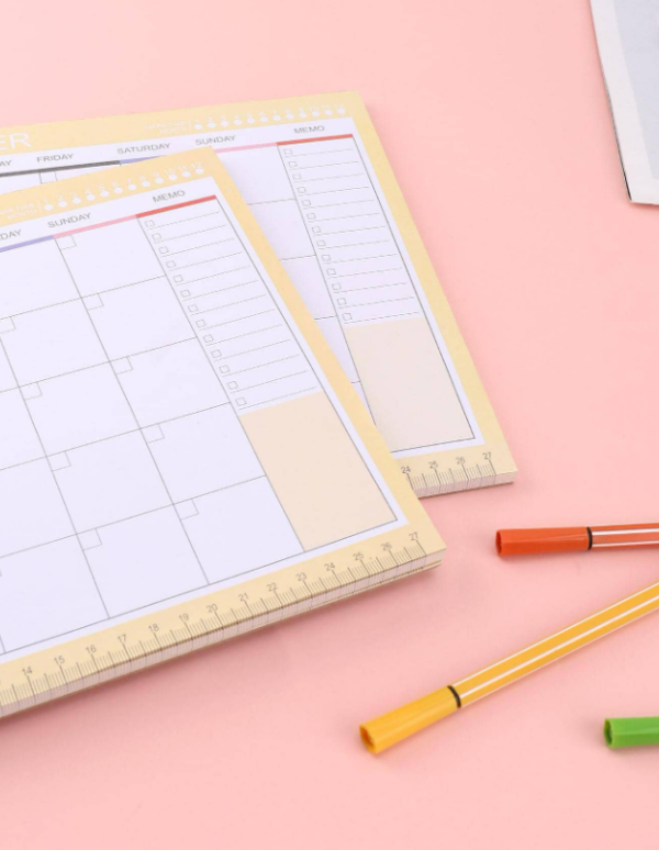 1pc Letter & Plaid Pattern Planner, Simple Multi-purpose Plan Checklist Notepad For Student
