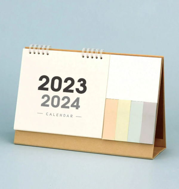 1pc Letter Graphic Desk Calendar With Sticky Note