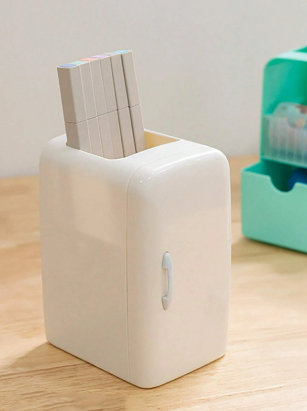 1pc Solid Color Stationery Storage Box, Simple Multi-Purpose Desktop Pen Holder For School Student, Office