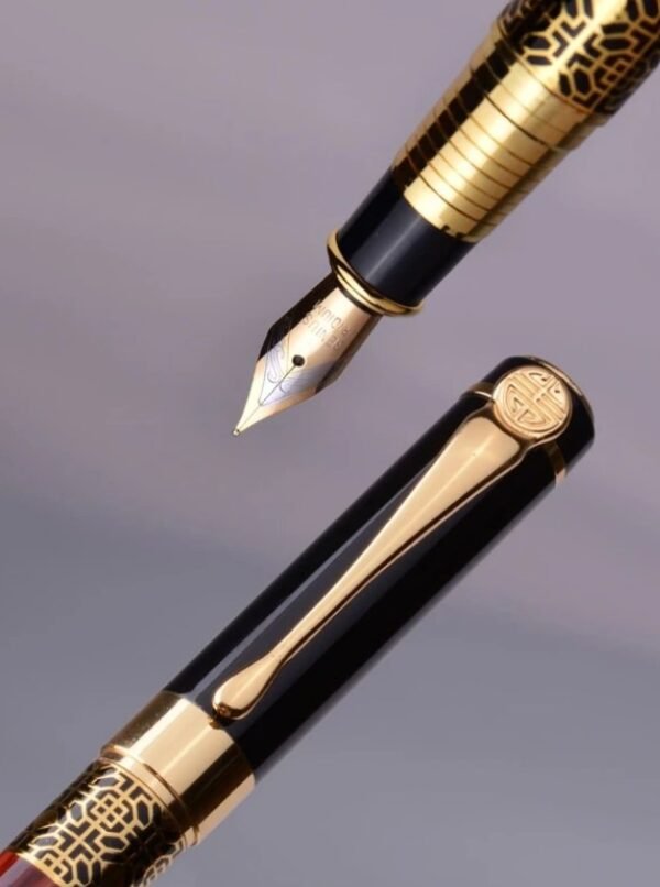 1pc Metallic Geometric Dragon Pattern Pen Without Ink - Image 2