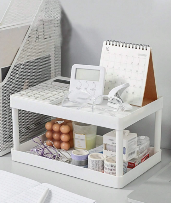 1pc Solid Color Stationery Storage Box, Simple Multi-purpose Desk Holder For Office, Student Desktop Storage