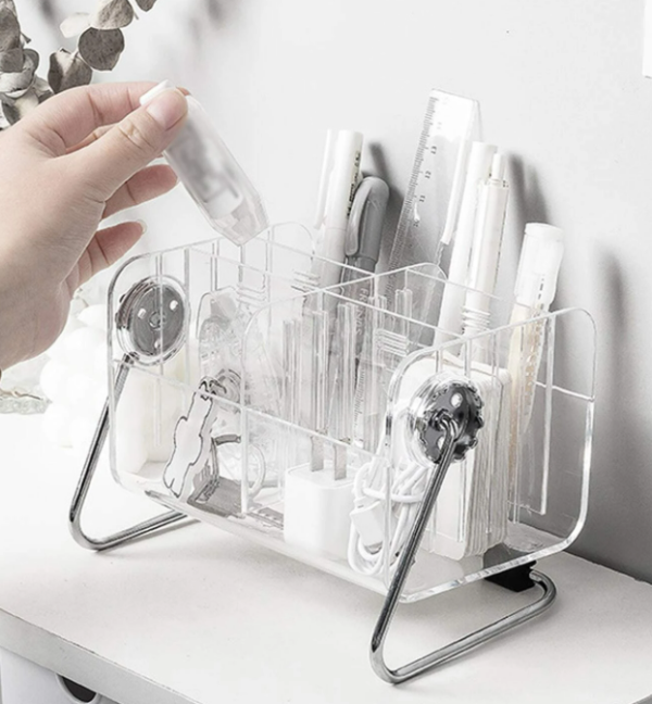 1pc Clear Desktop Pen Holder