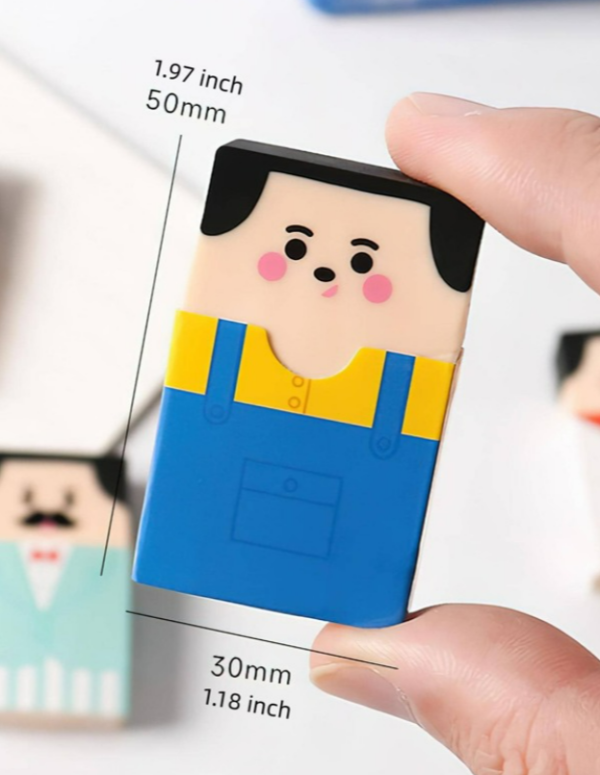 4pcs Cartoon Figure Graphic Eraser, Cartoon Cute Pencil Eraser For School Student - Image 2